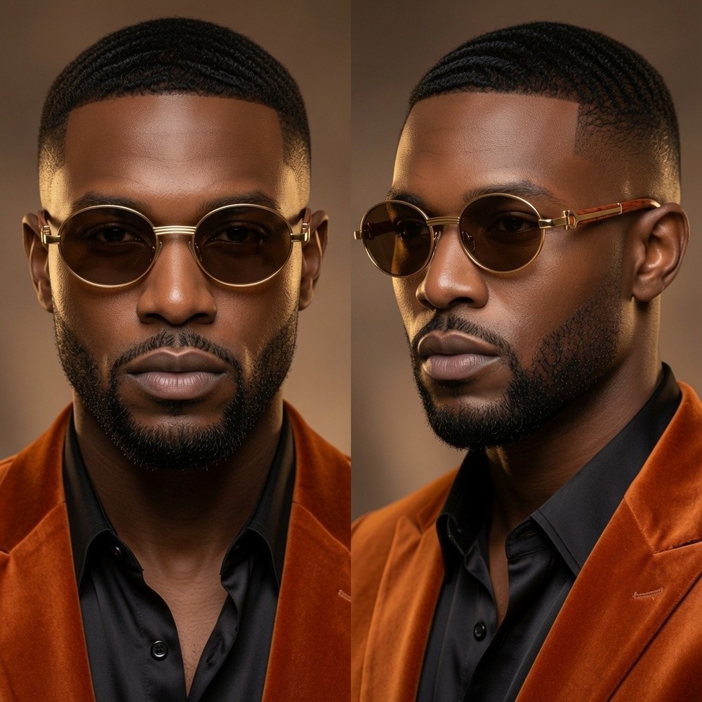 Sunglasses Gold Men's Designer Fashion Eyewear Classic Retro 80's 90's Trendy